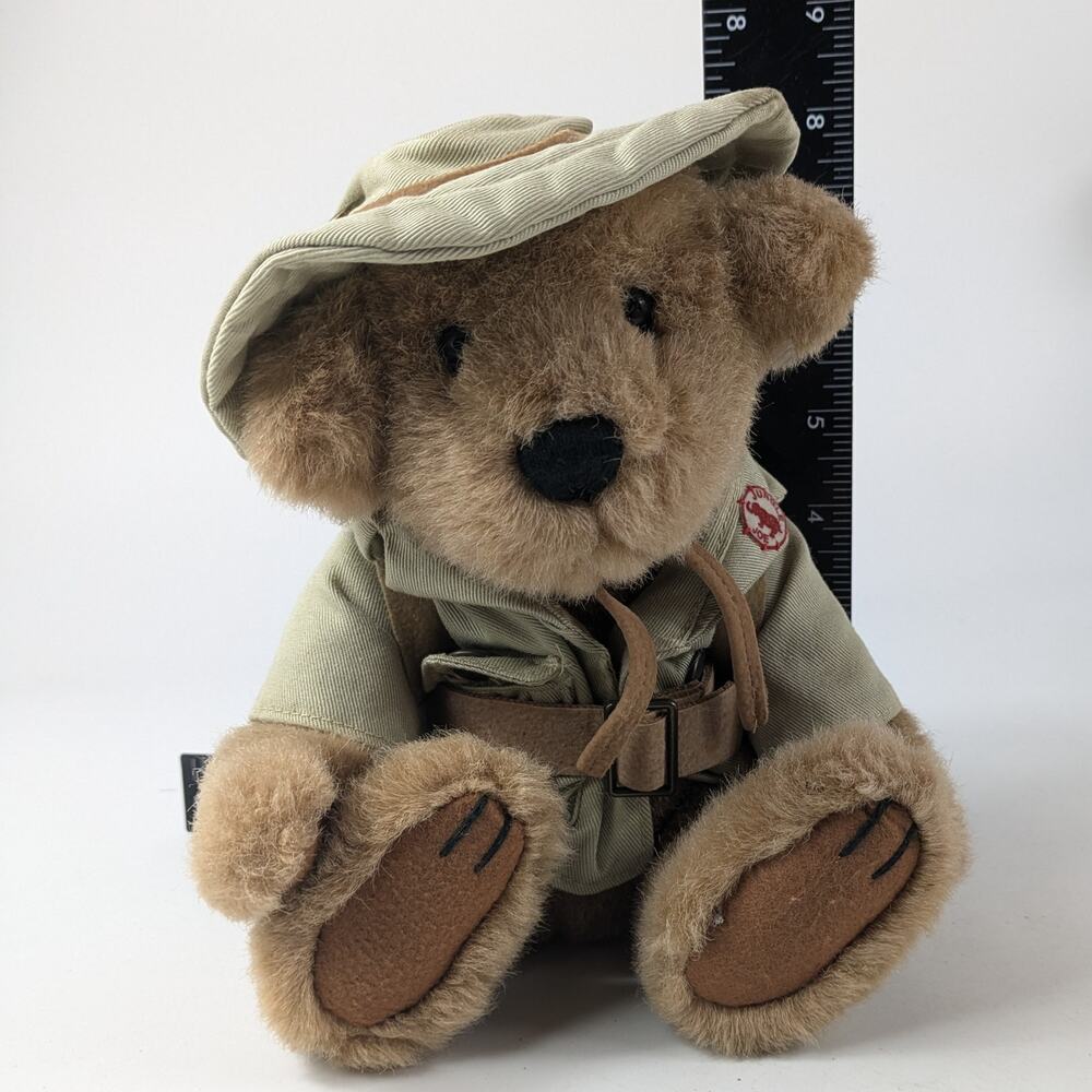 Jungle Joe Talking Brown Teddy Bear Plush Vintage Safari Friends 8" 1998 Hat - Picture 10 of 16